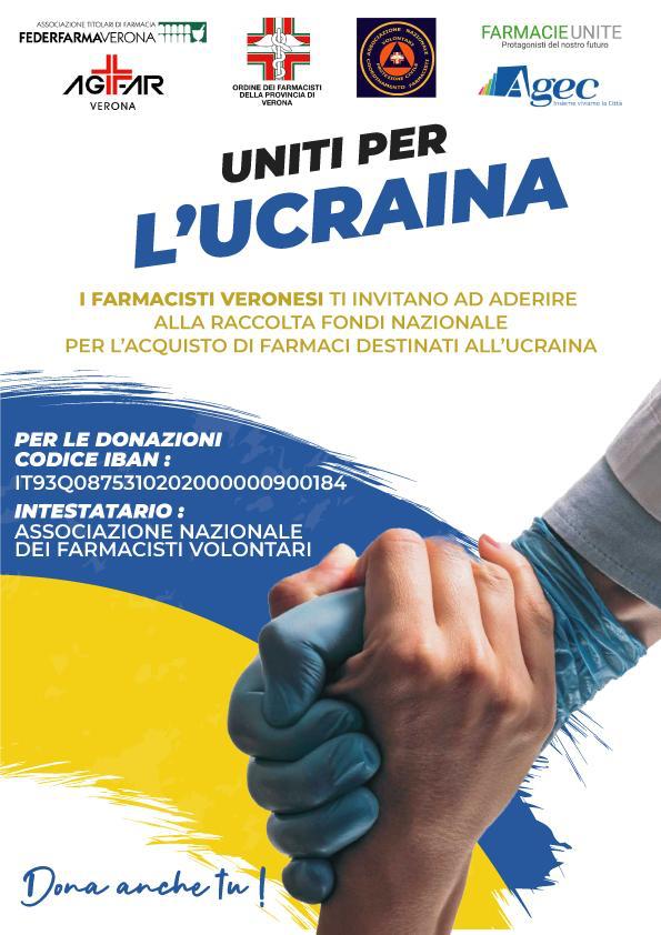 Solidarietà all’Ucraina, tutti i farmacisti di Verona uniti nella raccolta fondi nazionale