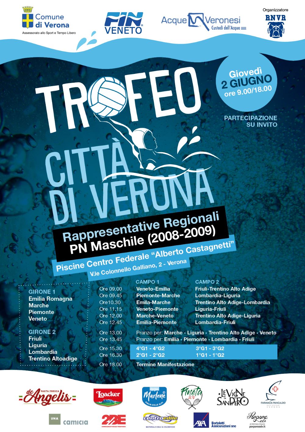 Nuoto, il 2 giugno il Trofeo Città di Verona al Centro federale Castagnetti