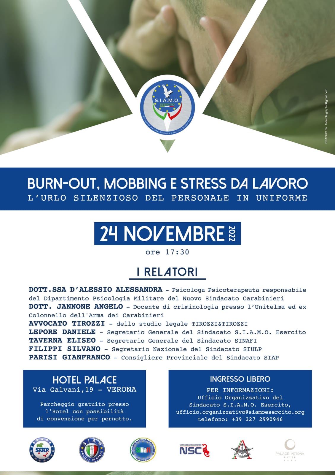 Stress in uniforme, giovedì a Verona convegno nazionale di S.i.a.m.o Esercito