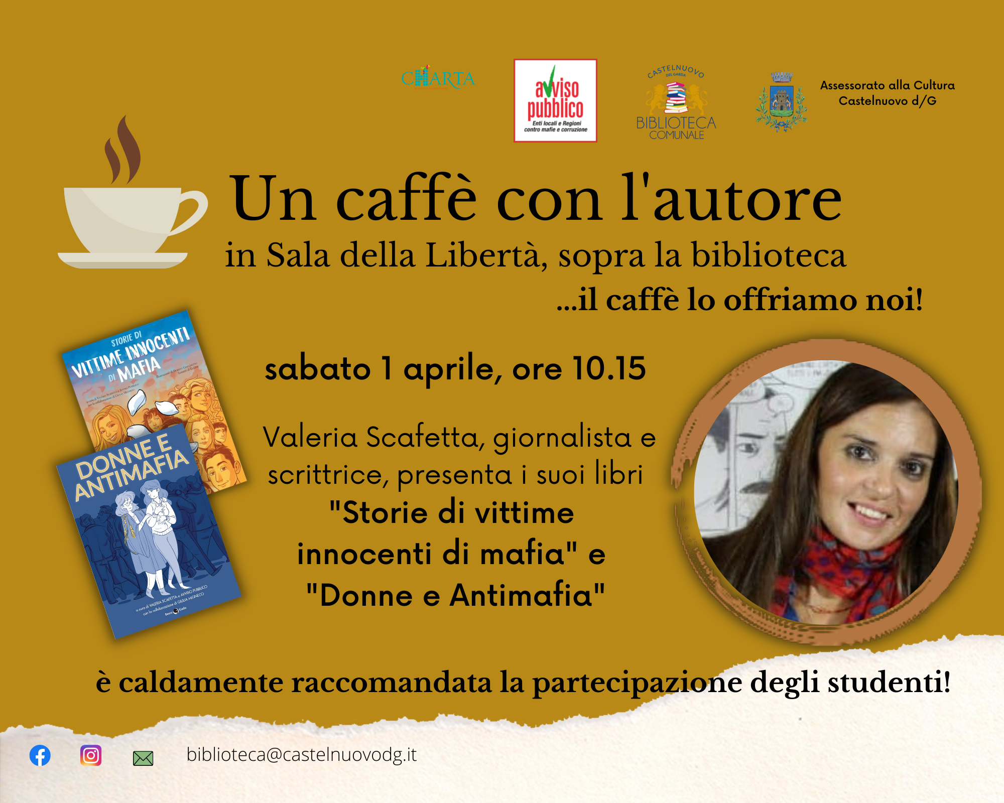Castelnuovo del Garda: un caffè con Valeria Scafetta, autrice di due graphic novel contro la mafia