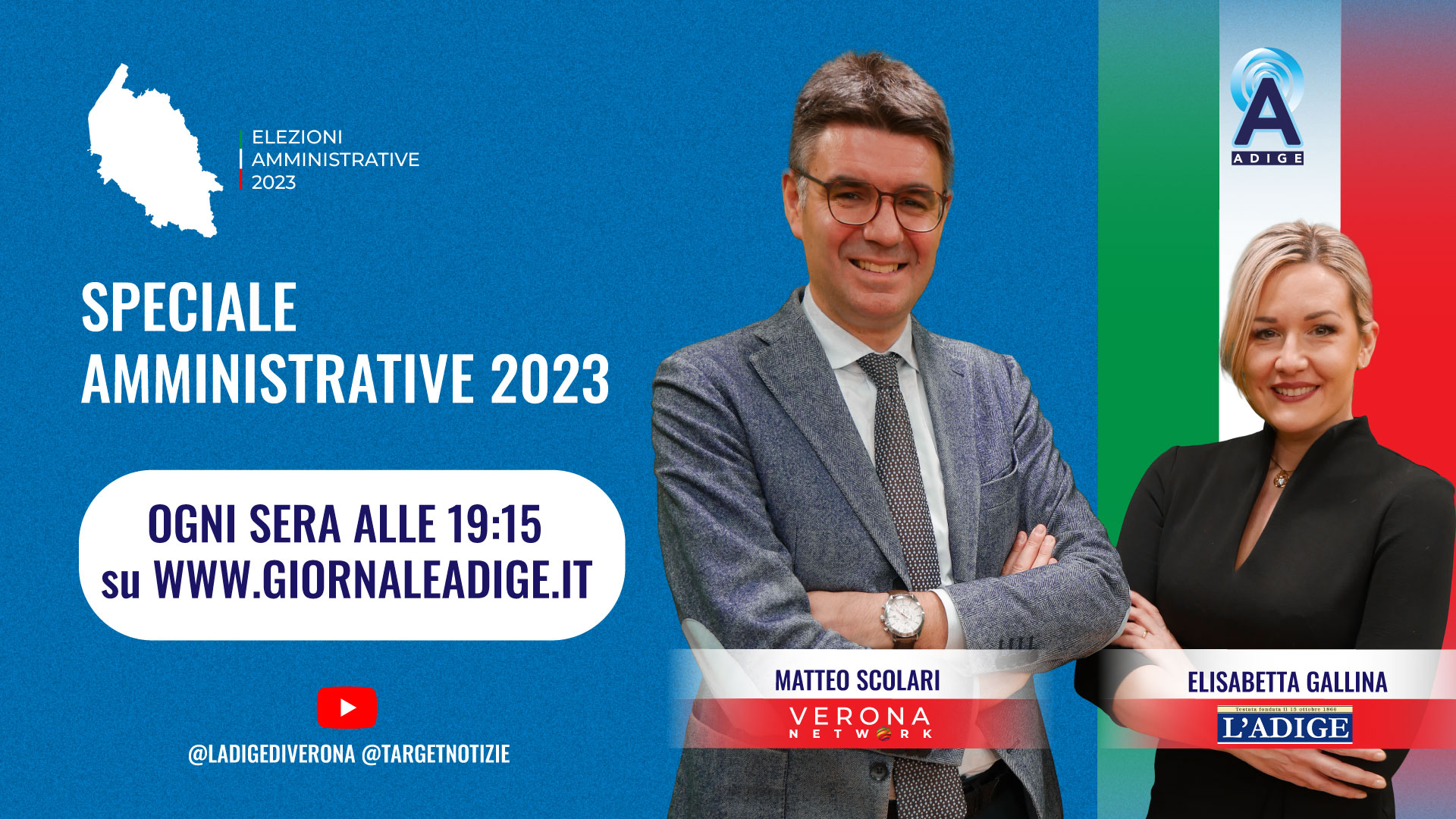 Al via questa sera, alle 19,15, lo Speciale Elezioni amministrative: Roberto Brizzi e Corrado Busatta sotto i riflettori