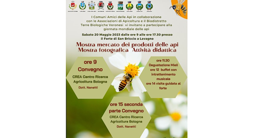 Giornata mondiale delle api, sabato sedici Comuni veronesi si ritrovano al Forte di San Briccio: una festa aperta a tutti