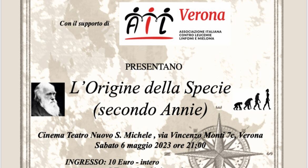 “L’origine della specie (secondo Annie)”: spettacolo musicale di beneficenza sabato 6 maggio a San Michele