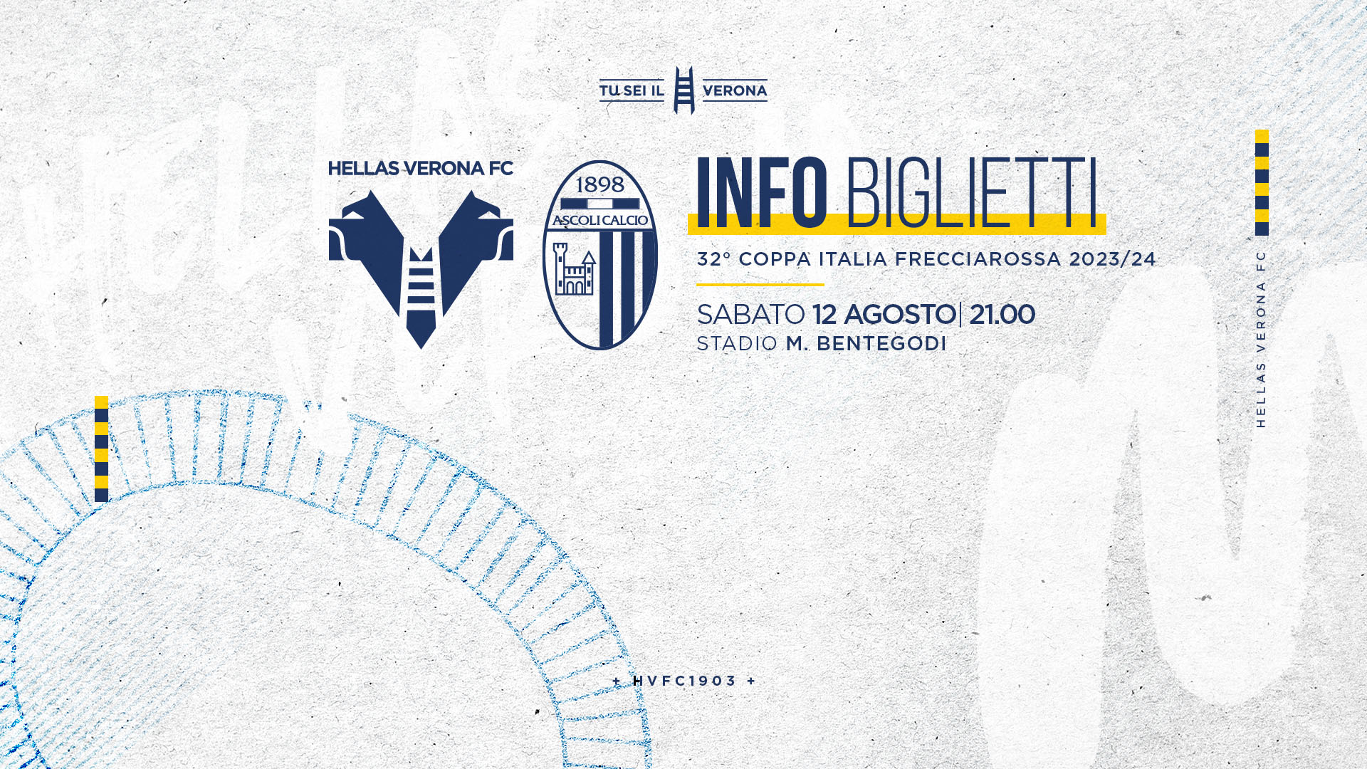 Coppa Italia. 12 agosto ore 21: Verona – Ascoli info biglietti