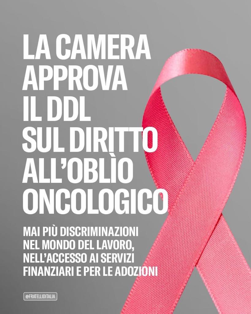 Oblio oncologico, l’Italia fa un passo avanti di civiltà