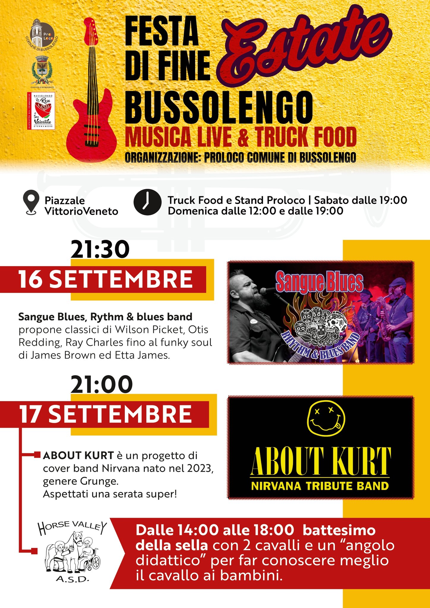 Bussolengo, nel weekend la festa di fine estate 2023: musica (rhythm’blues e grunge) e food truck