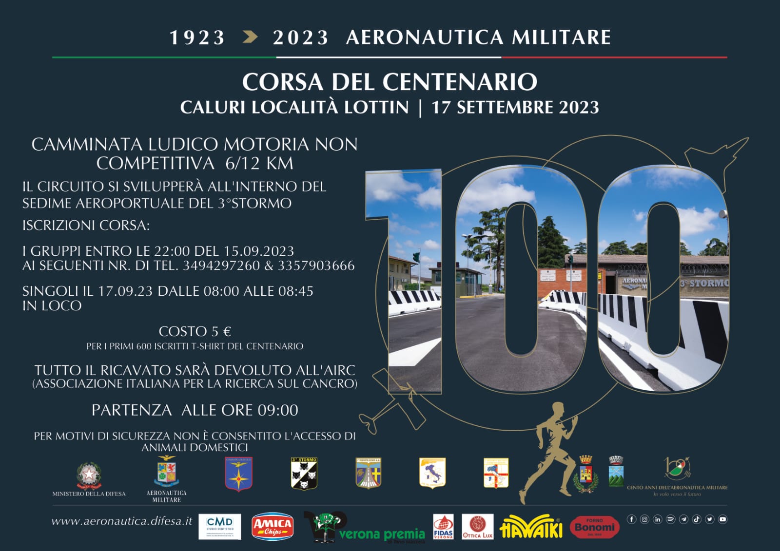 Terzo Stormo, anche a Villafranca la “corsa del Centenario” dell’AMI il prossimo 17 settembre