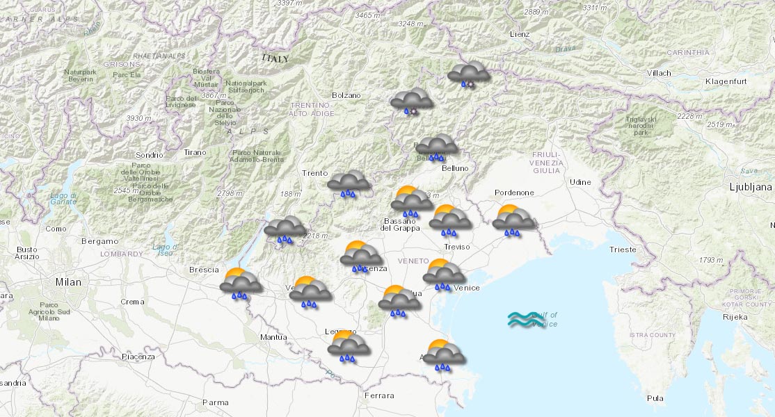 Meteo, dichiarato lo stato di attenzione in Veneto per le prossime piogge