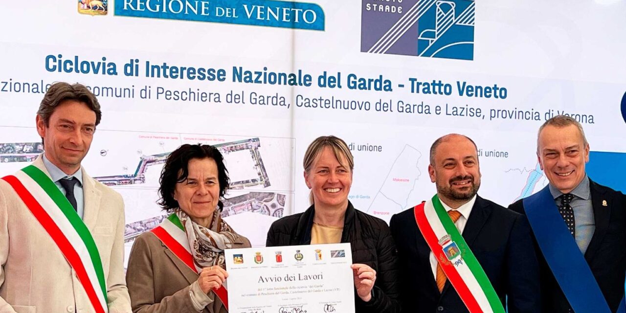 Ciclovia del Garda: avviati i lavori per il tratto Peschiera-Castelnuovo-Lazise