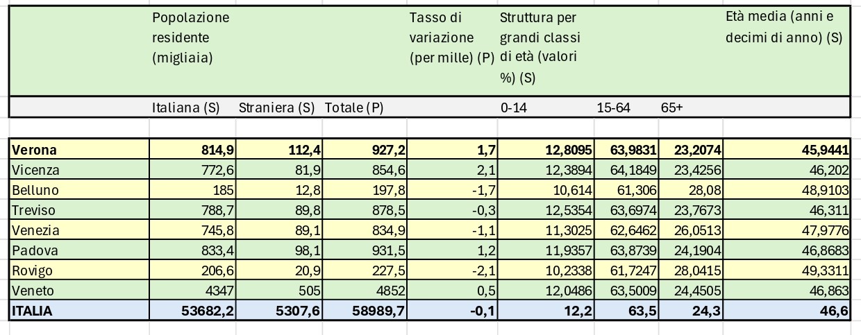 Istat: Verona è più giovane e più numerosa. Più internazionale anche, ma fa sempre meno figli
