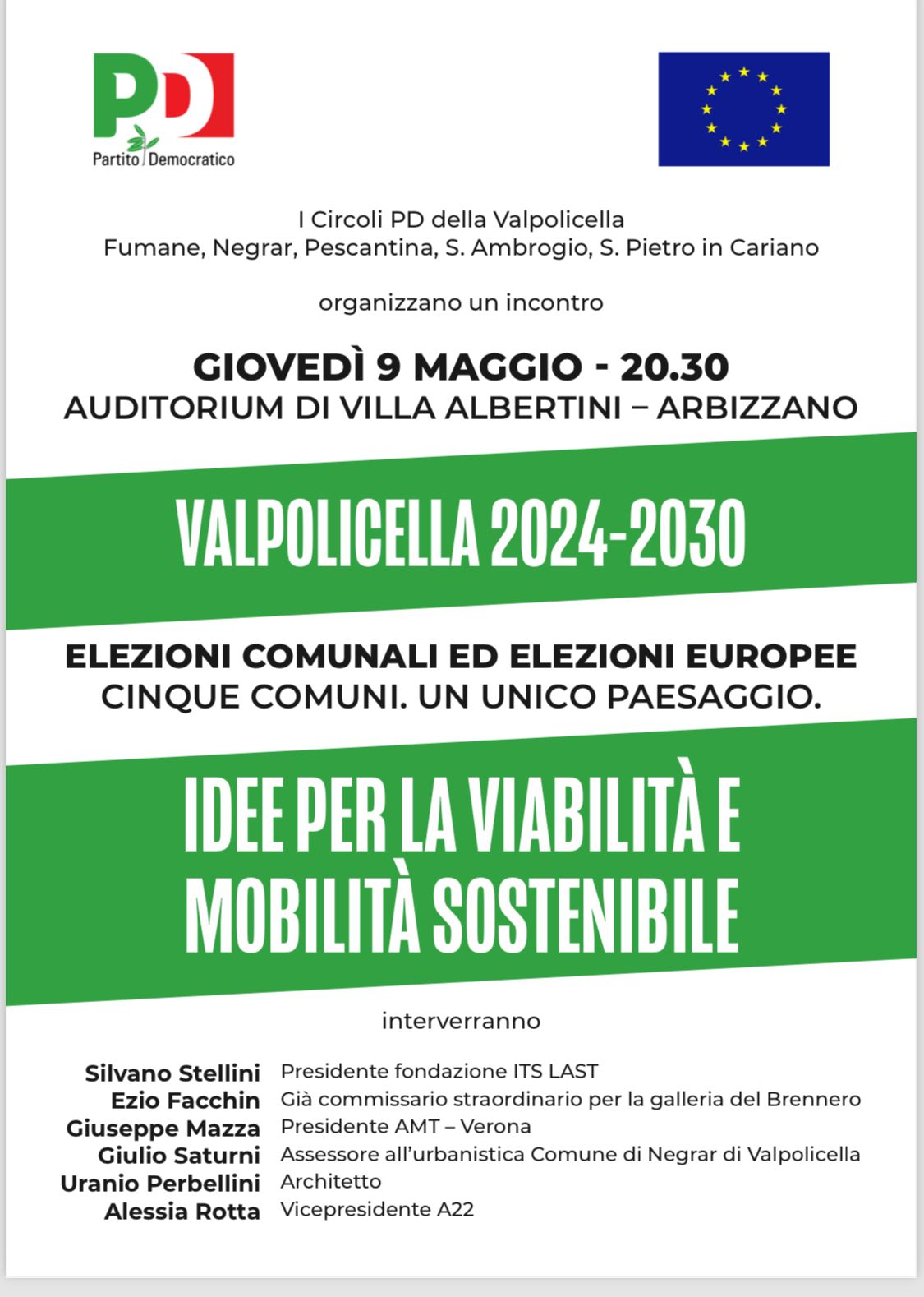 Elezioni amministrative 2024, giovedì la ricetta per PD per la viabilità in Valpolicella